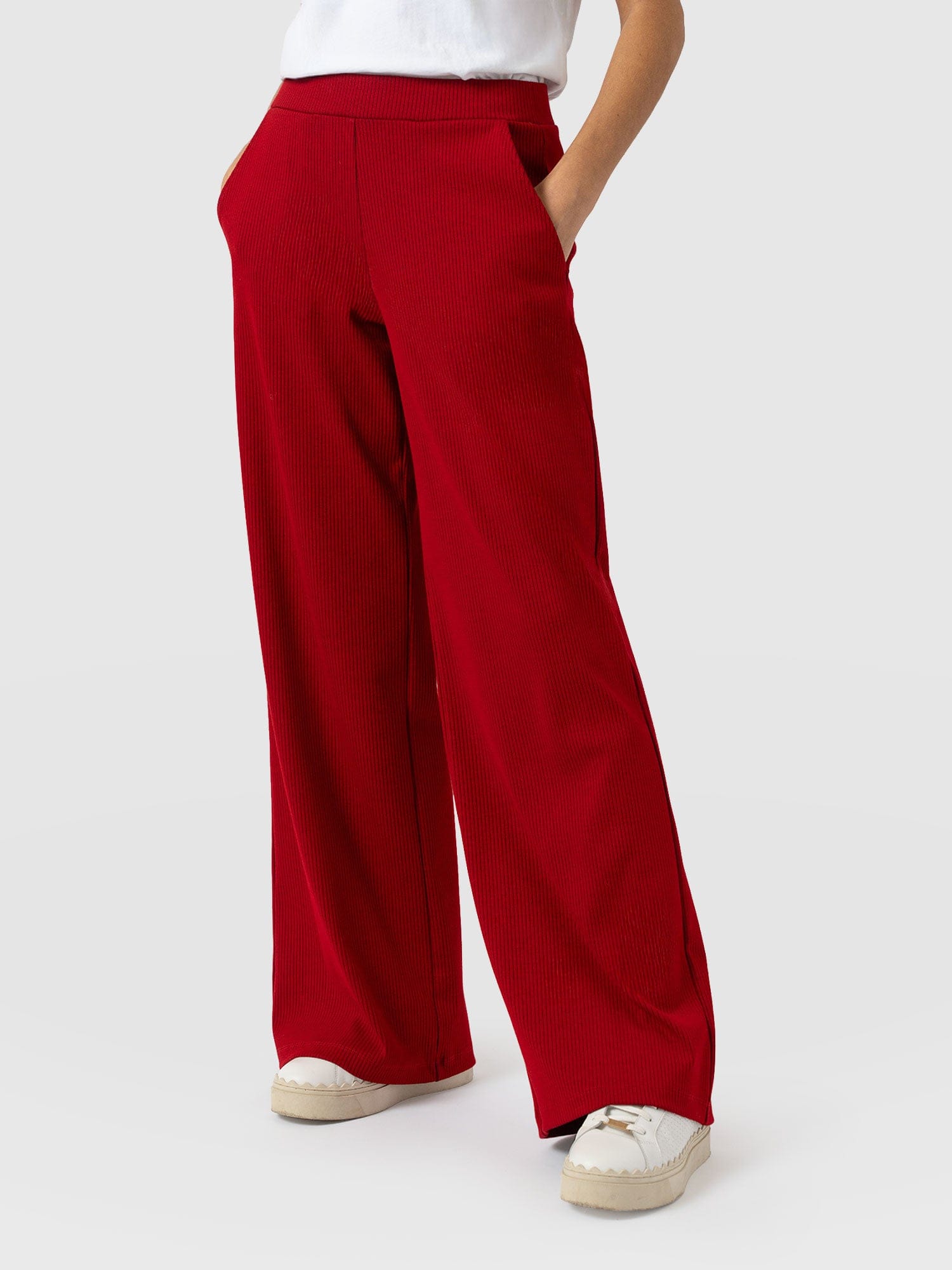 Keller Wide Leg Pant - Deep Red - Women's Pants | Saint + Sofia® USA